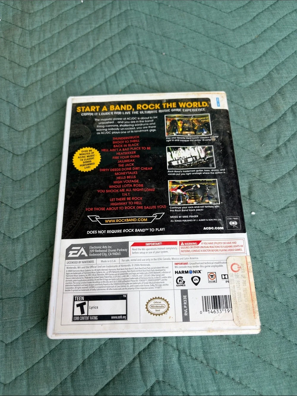 AC/DC Live Rock Band Track Pack - Black Game Case